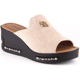 Kvinders beige ruskind hjemmesko Vinceza 10907