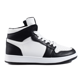 Shelovet sorte og hvide high-top sneakers