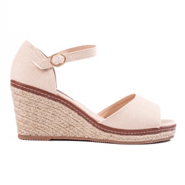Sorte komfortable kilesandaler med espadriller fra Shelovet