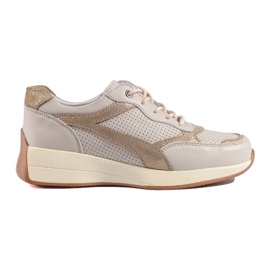 Beige læder sneakers på Shelovet platformen