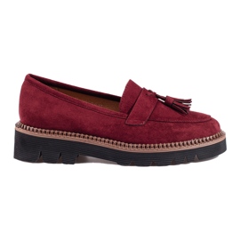 Vinceza rødbrune ruskinds-kvast loafers