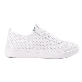 Gennembrudte hvide Shelovet damesneakers