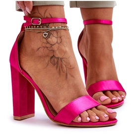 Satin højhælede sandaler Fuchsia Linsy lyserød
