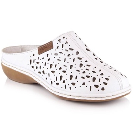 Gennembrudte hjemmesko Rieker W 65996-80 hvid