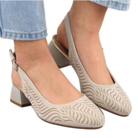 Damesandaler i beige ruskindshæl Jezzi RMR2263-4