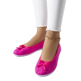 Pink stof ballerinaer fra Gendron lyserød