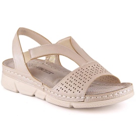 Komfortable slip-on sandaler Vinceza W 2237 beige
