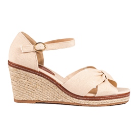 Beige kile espadrillesandaler fra Shelovet