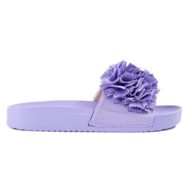 Lilla flip flops på Shelovet platformen violet