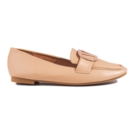 Beige Shelovet slip-on loafers til kvinder