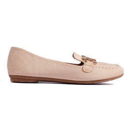 Komfortable Shelovet loafers i beige ruskind