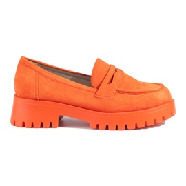Orange loafers i ruskind fra Shelovet