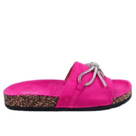 BM Kork hjemmesko med rhinsten Dietz Fuchsia lyserød
