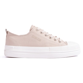 Sneakers til kvinder på platformen beige Big Star LL274969