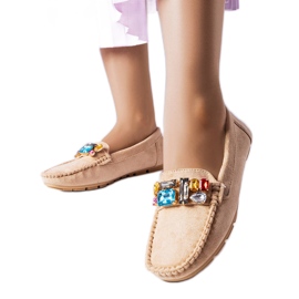 Beige loafers med læder indersål fra Bertrand