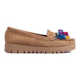 W. Potocki Potocki ruskind boho loafers med kvaster beige