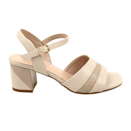 Elegante sandaler på stolpen Sergio Leone SK897 Beige