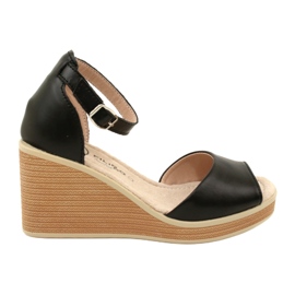 Filippo DS4507 BK Lædersandaler Sort