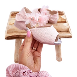 Vinceza Børns velcro sandaler med blomster Pink Fiona lyserød