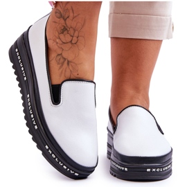 S.Barski Slip-On Læder Platform Sneakers Hvid Madeline