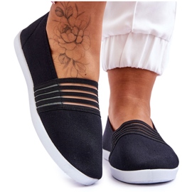 S.Barski Slip-On tekstil sneakers til kvinder Sort Lilis