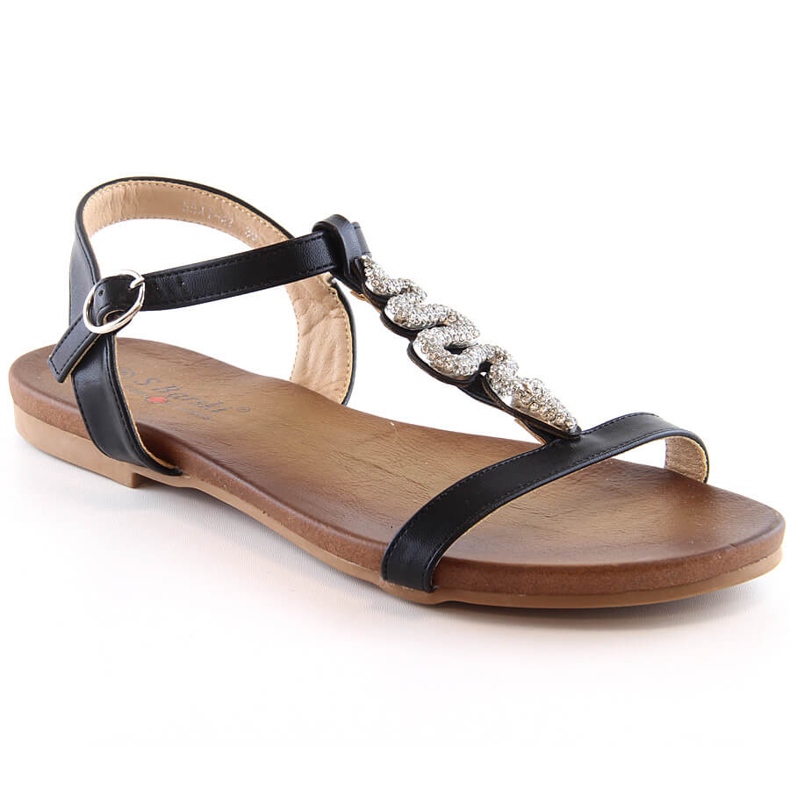 Komfortable flade sandaler til kvinder med en slangesort S.Barski Kv 5541-42