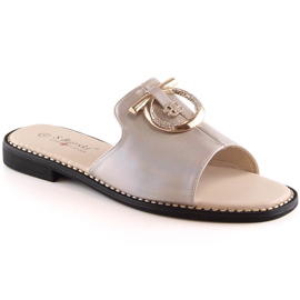 Dame flade komfortable beige hjemmesko S.Barski Kv 2775-32