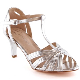 Dame sølvlakerede højhælede sandaler Filippo DS4301