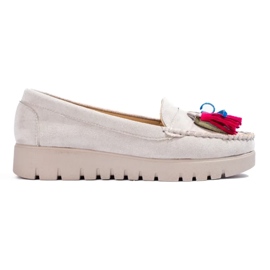 W. Potocki Potocki grå ruskind boho loafers med kvaster