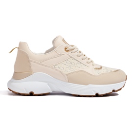 Damesneakers på en tyk sål beige Shelovet
