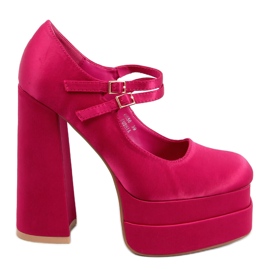 Prandi Fuchsia satin platform pumper lyserød