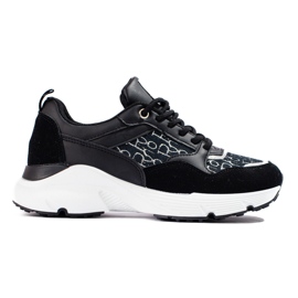 Sorte Shelovet sneakers med tyk sål til kvinder