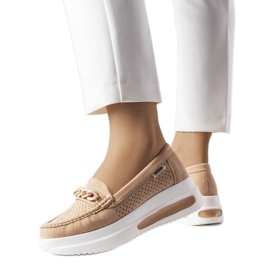 BM Beige loafers med kæde