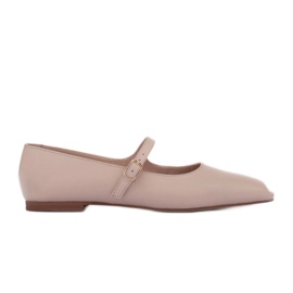 Marco Shoes Balletlejligheder i Mary Jane stil beige