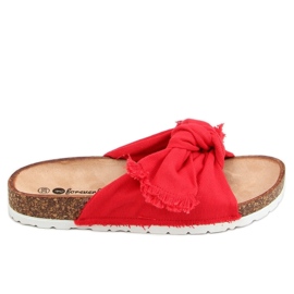 Hawn Red Cotton Cork Slides rød