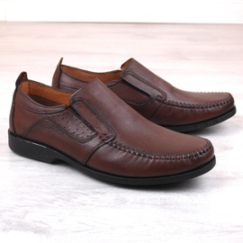 Læder mænds komfortable slip-on mokkasiner brun T.Sokolski Sar W21-901