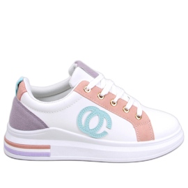 BM Verdon Pink damesneakers hvid