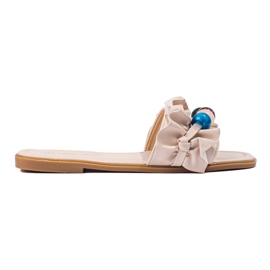 Beige Shelovet flade sandaler til kvinder