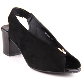 M.Daszyński W SA169-6 slip-on sandaler i sort ruskind