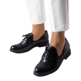 Sorte dekorative loafers fra Lajoie