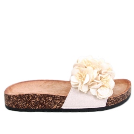 BM Kork hjemmesko med Brice Beige blomster