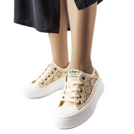 Lee Cooper LCW23-44-1620 beige gennembrudte sneakers