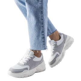 Hvide og grå sneakers fra Big Star JJ274A112
