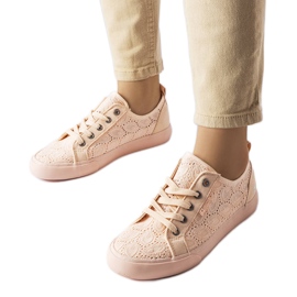 Pink sneakers med Big Star-broderi JJ274059 lyserød