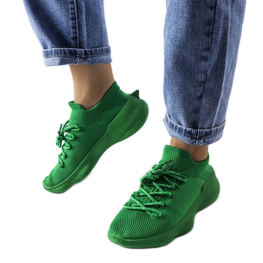 efterspørgsel Articulation Gutter Grønne sneakers i stof - KeeShoes