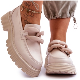 Læder Loafers Big Star Sko LL274581 Beige