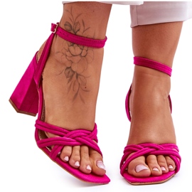Klassiske fuchsia Bernett sandaler med ruskind lyserød