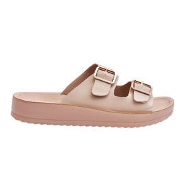 Damesandaler med striber Beige Clever