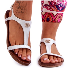 Flade sandaler med dekoration S.Barski KV-5541-45 Sølv