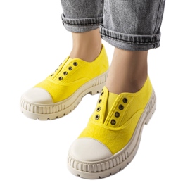 Gule Walton sneakers med elastik